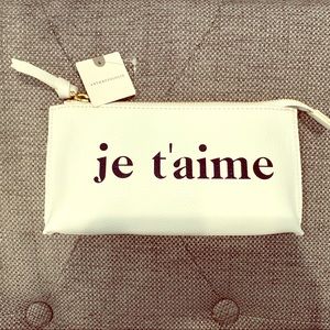 NWT Anthropology “je t’aime” pouch